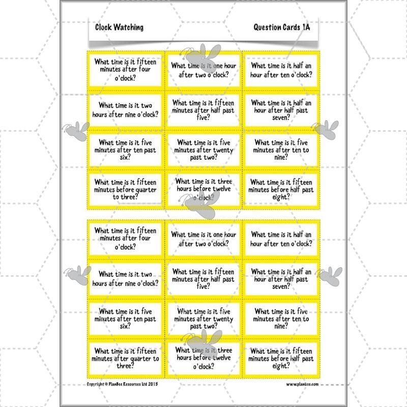 PlanBee Clock Watching | Time Year 3 Maths Lesson Activity Pack