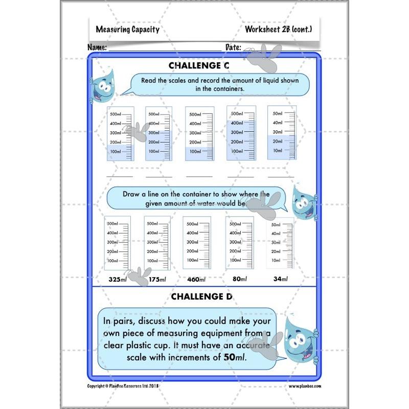 PlanBee Measuring Capacity Year 4 Maths Lesson Planning Pack