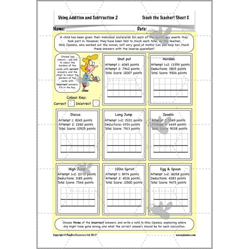 PlanBee Using Addition & Subtraction 2 - Complete Y4 Maths Lessons & Resources