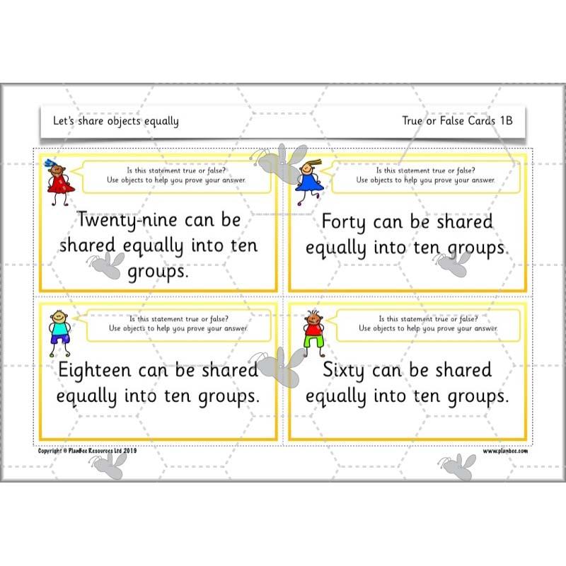 PlanBee Let's share objects equally: Year 1 multiplication and division
