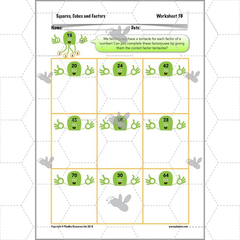 PlanBee Square Numbers, Cube Numbers and Factor Pairs | KS2 Year 5
