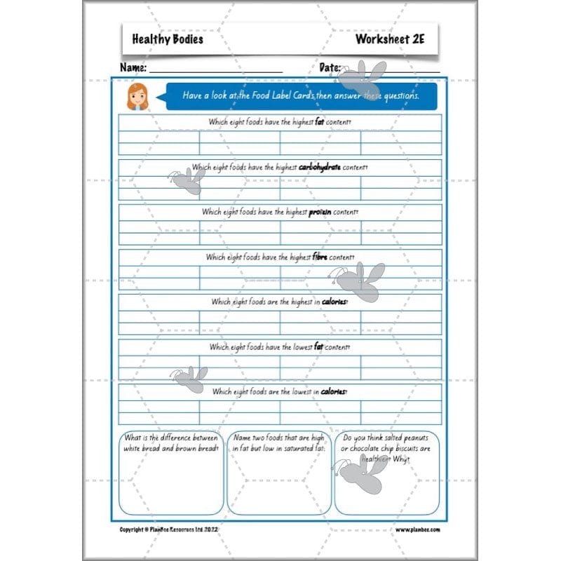 PlanBee Healthy Bodies Animals including Humans Year 6 Planning