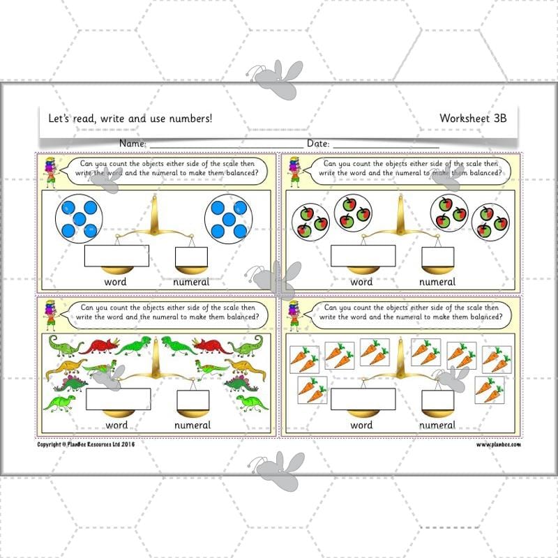 PlanBee Let’s read, write and use numbers Year 1 KS1