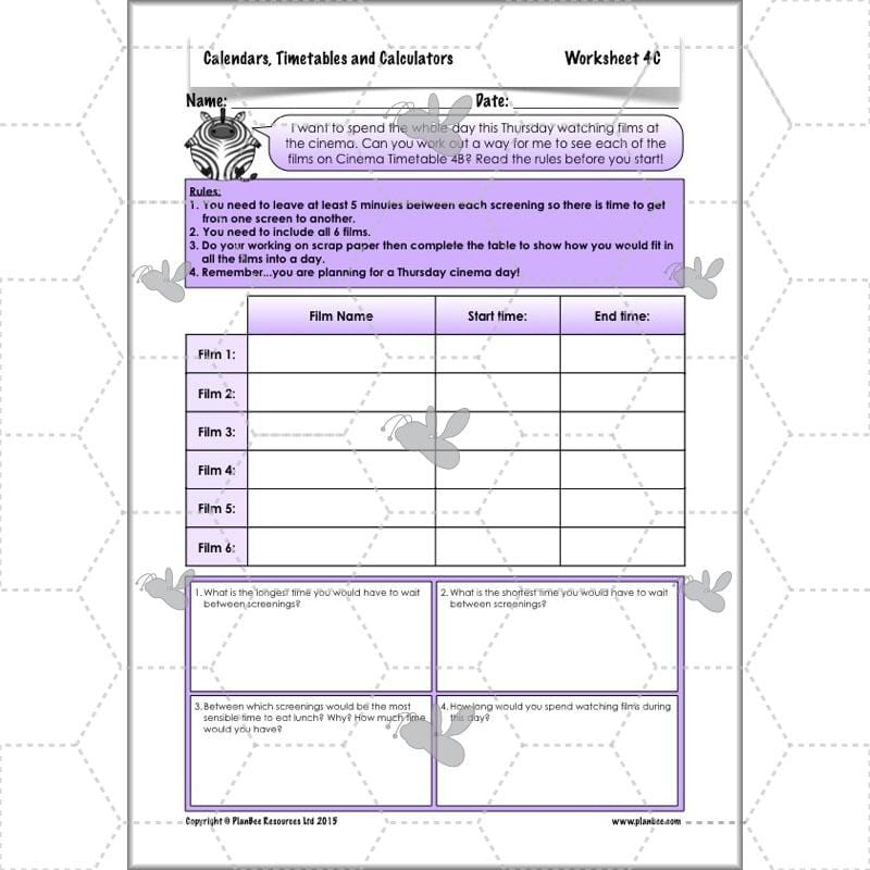 PlanBee Year 5 Time Lessons: Calendars and Timetables KS2