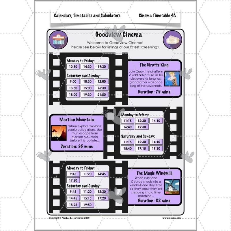 PlanBee Year 5 Time Lessons: Calendars and Timetables KS2