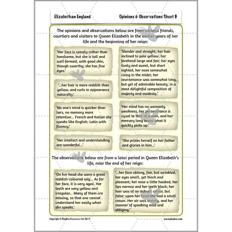 PlanBee What was life like in Elizabethan England? PlanBee KS2 History
