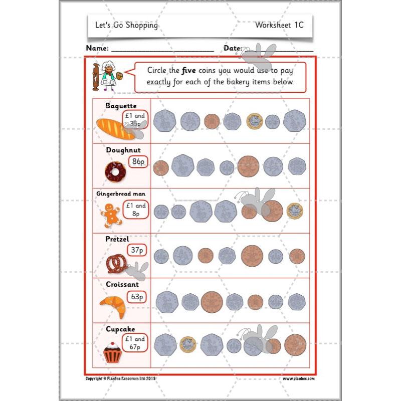 PlanBee Let's Go Shopping: Year 2 Money Maths Activities