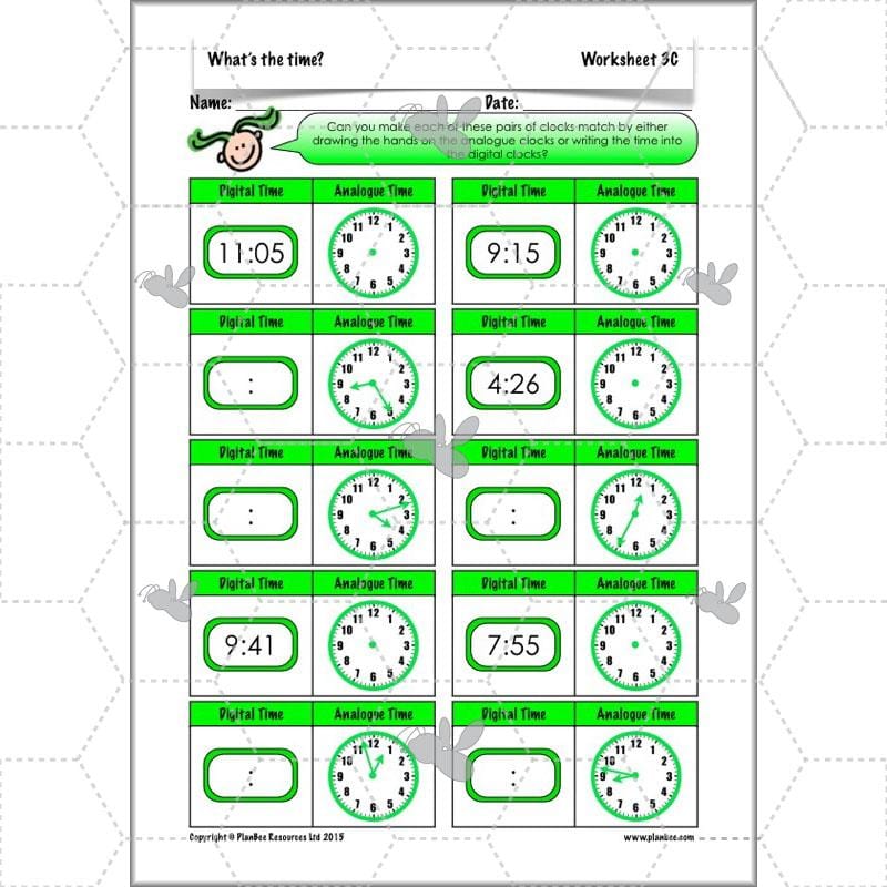 PlanBee Year 3 Time Planning | Plans, Slides and Worksheets