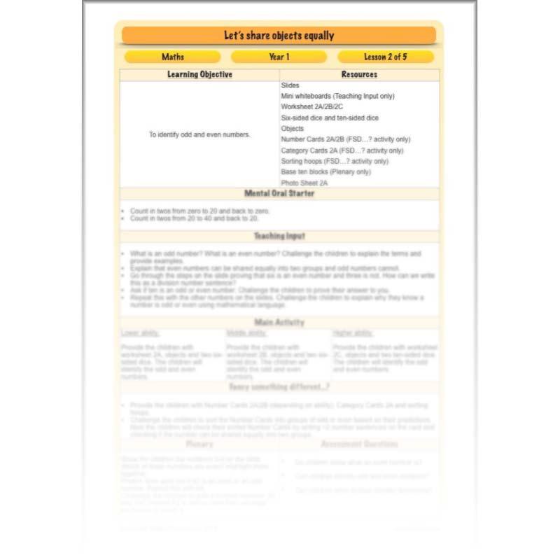 PlanBee Let's share objects equally: Year 1 multiplication and division