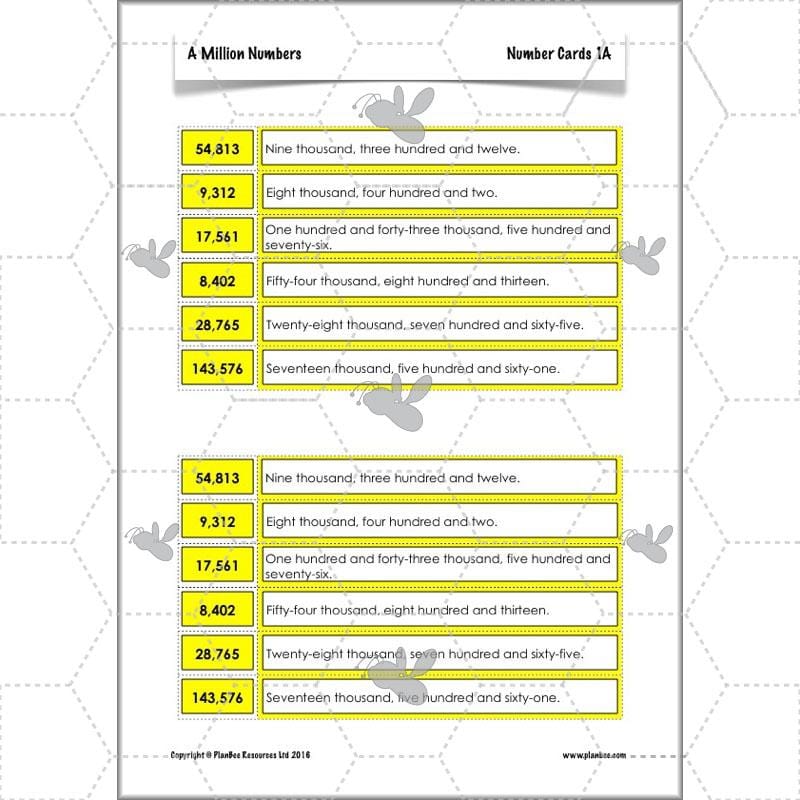 PlanBee A Million Numbers - Year 5 Maths Planning - Number & Place Value