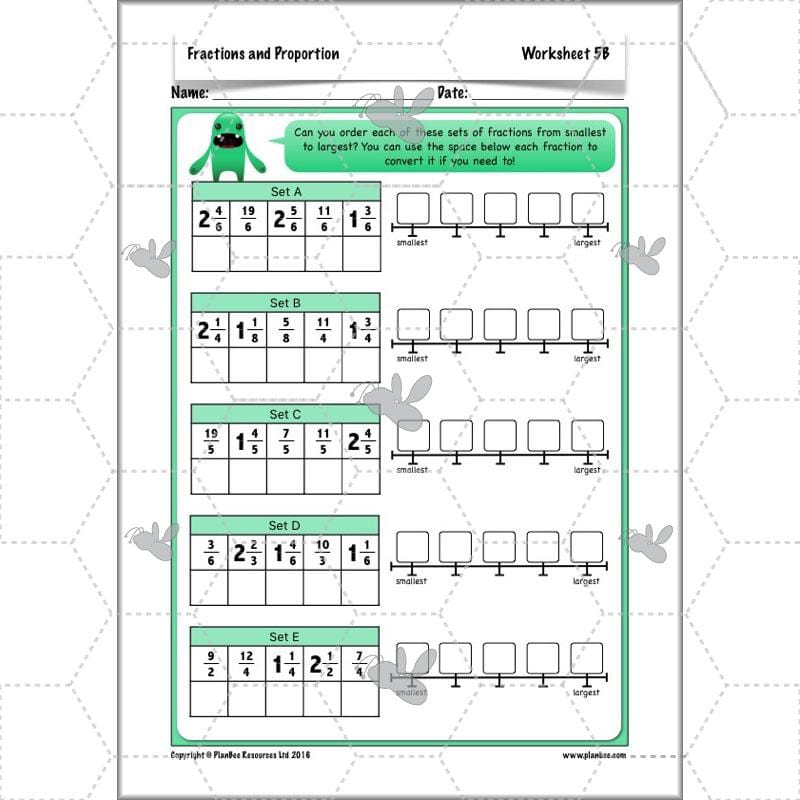 PlanBee Fractions & Proportion - Maths Planning and Resources for Year 5