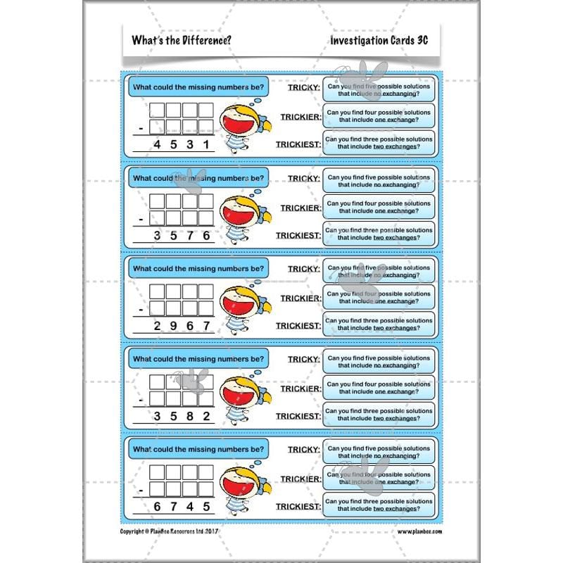 PlanBee What's the Difference? - Year 5 Maths Plans - Addition and Subtraction