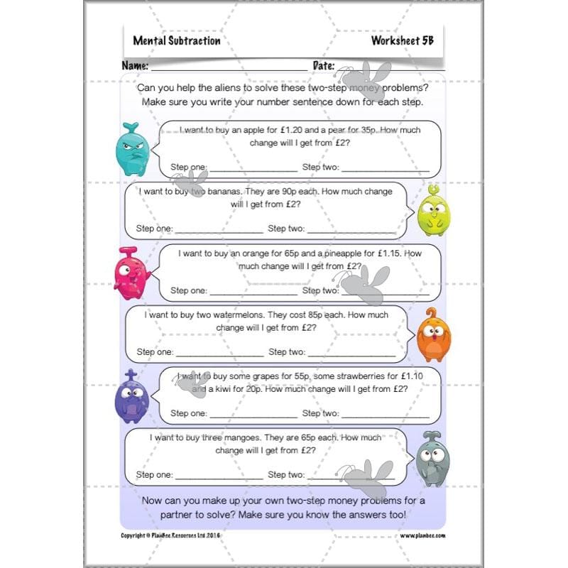 PlanBee Mental Subtraction: Addition and Subtraction Year 3 Maths