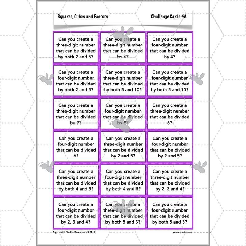 PlanBee Square Numbers, Cube Numbers and Factor Pairs | KS2 Year 5
