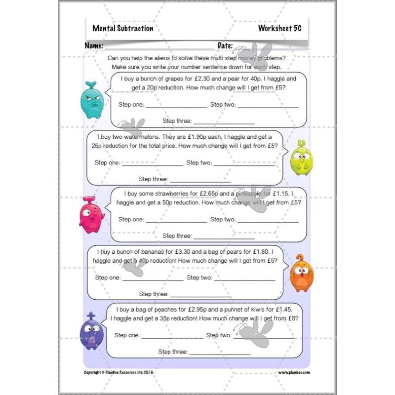 PlanBee Mental Subtraction: Addition and Subtraction Year 3 Maths