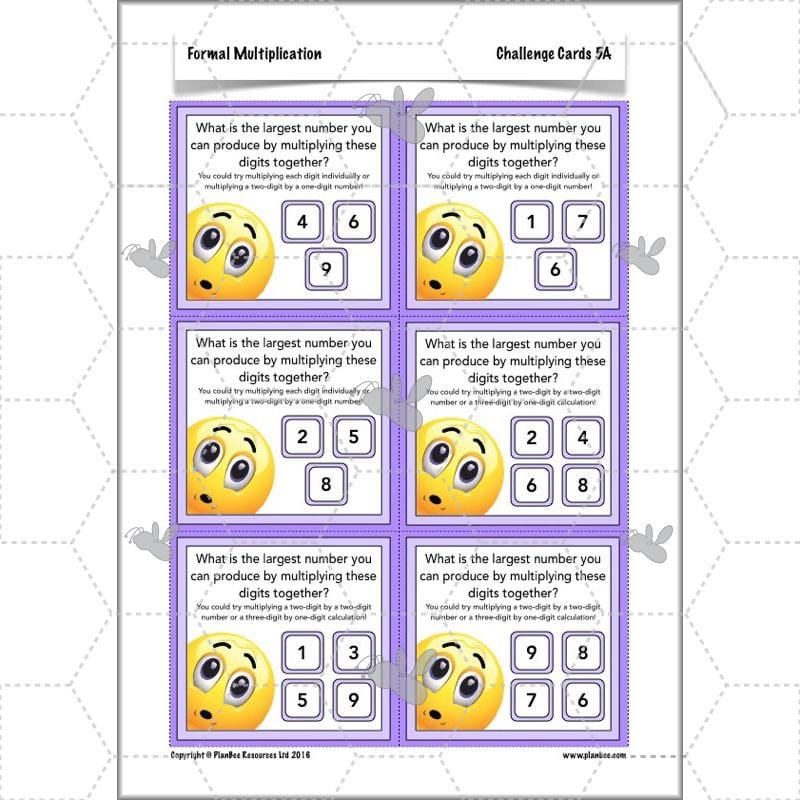 PlanBee Formal Multiplication - Multiplication & Division Year 5 Maths