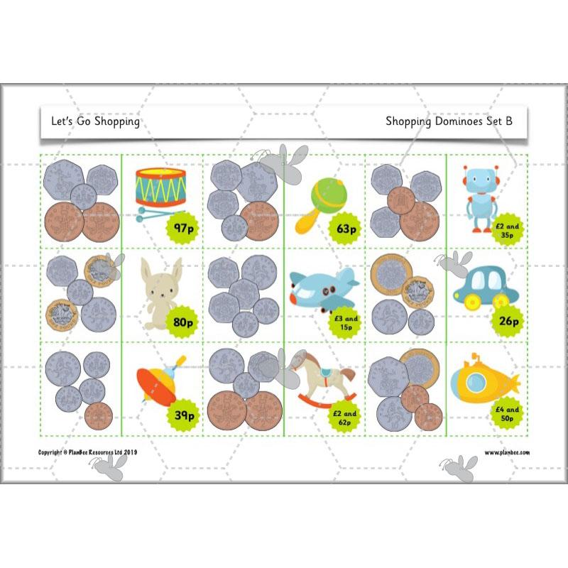 PlanBee Let's Go Shopping: Year 2 Money Maths Activities