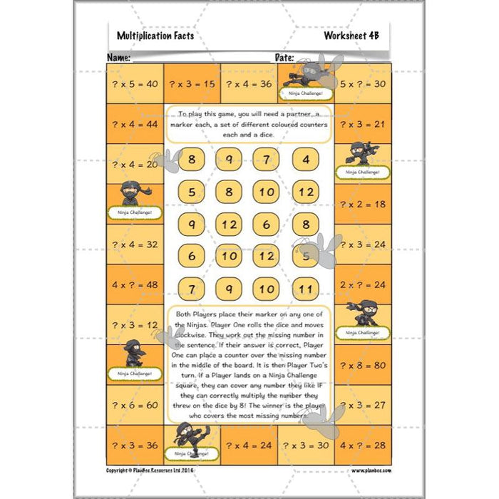 PlanBee Multiplication Facts: KS2 Maths Lessons and Resources for Year 3