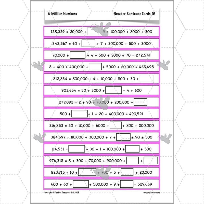 PlanBee A Million Numbers - Year 5 Maths Planning - Number & Place Value