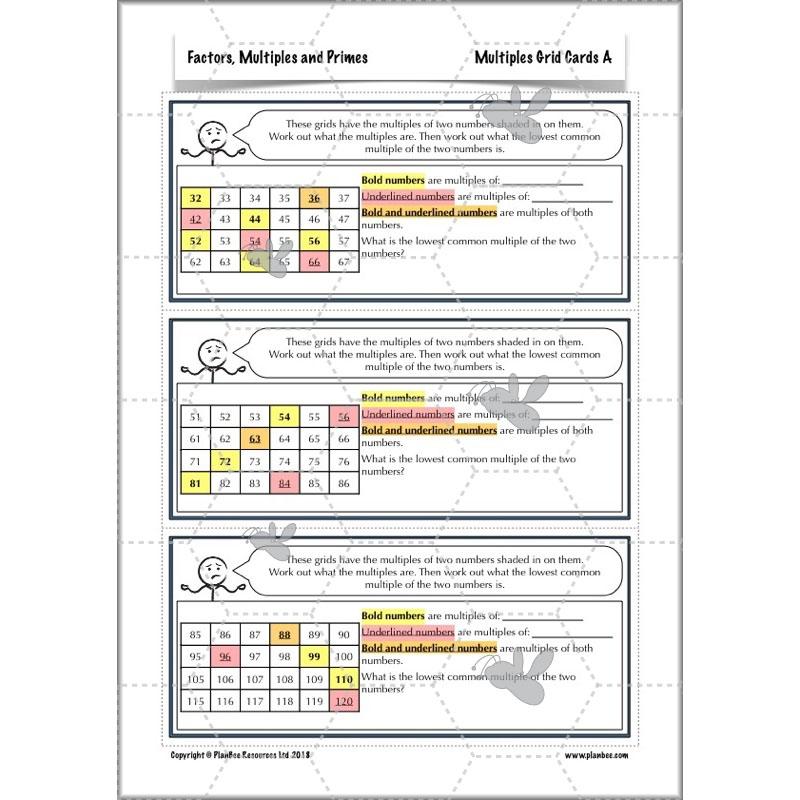 PlanBee Factors, Multiples & Primes - Year 6 Complete Maths Plans by PlanBee