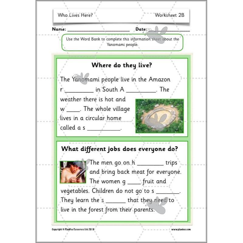 PlanBee Who Lives Here? Geography scheme of work for KS1 Year 1 & Year 2