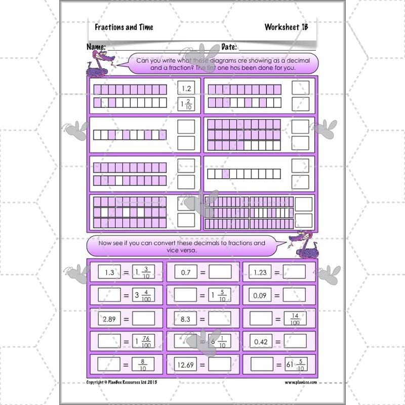 PlanBee Fractions and Time - Year 4 Primary Maths Resources