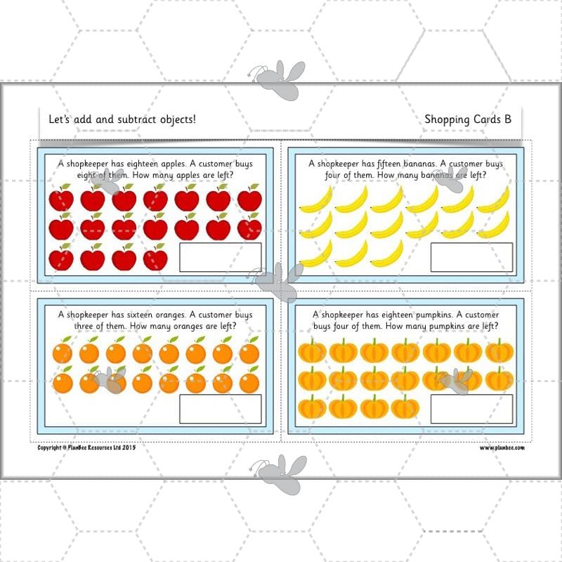 PlanBee Let’s add and subtract objects - KS1 maths number plans
