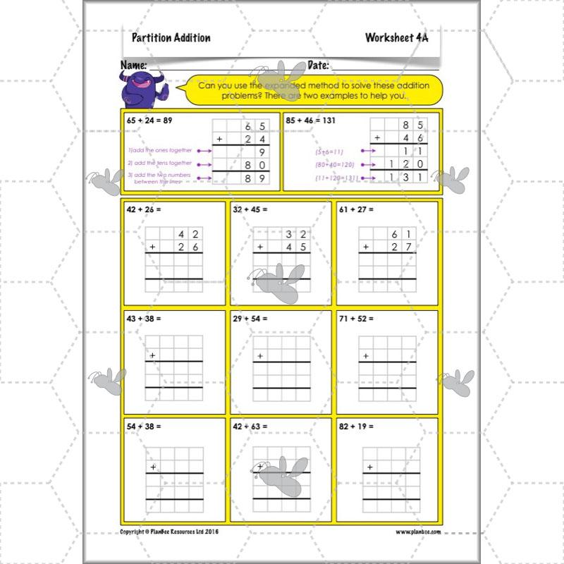 PlanBee Partition Addition: Year 3 Primary Maths Lessons and Resources