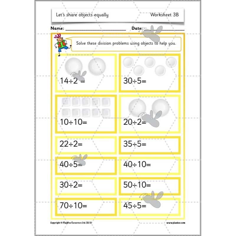 PlanBee Let's share objects equally: Year 1 multiplication and division