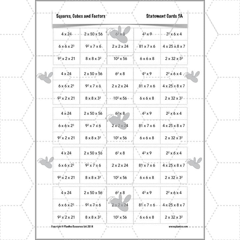 PlanBee Square Numbers, Cube Numbers and Factor Pairs | KS2 Year 5