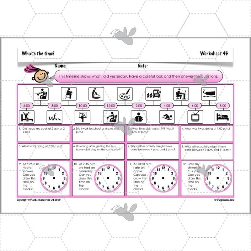 PlanBee Year 3 Time Planning | Plans, Slides and Worksheets