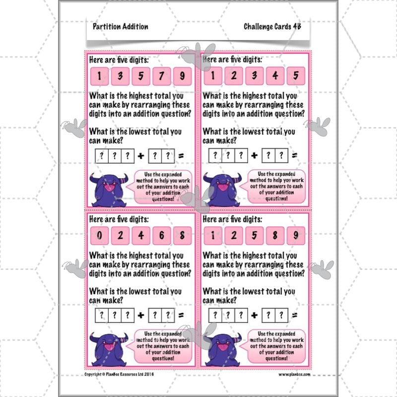 PlanBee Partition Addition: Year 3 Primary Maths Lessons and Resources