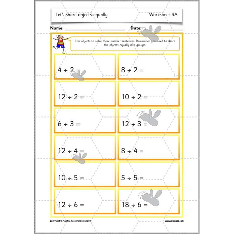 PlanBee Let's share objects equally: Year 1 multiplication and division