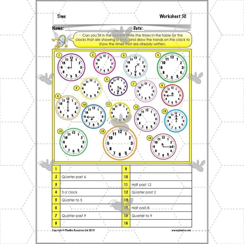 PlanBee Time: Year 3 Maths Lesson Plans, Word Problems and Worksheets