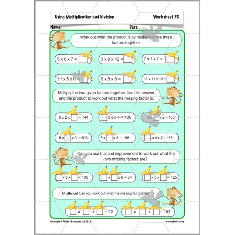 PlanBee Using Multiplication and Division: Year 4 Primary Maths Lesson Plans