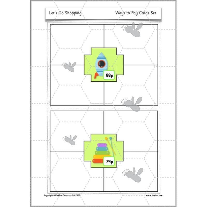 PlanBee Let's Go Shopping: Year 2 Money Maths Activities
