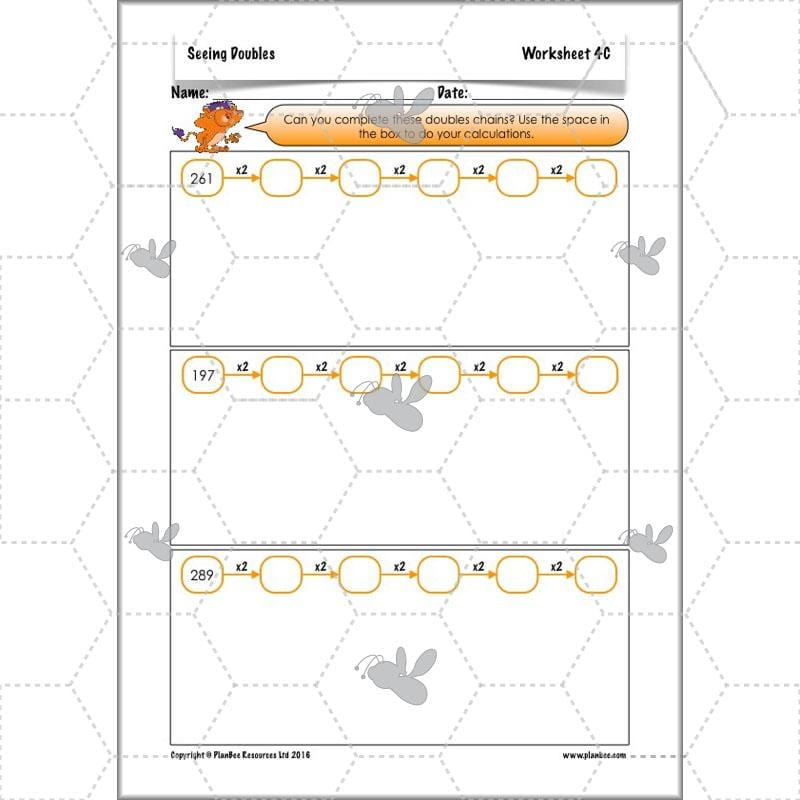 PlanBee Seeing Doubles - Doubling and Halving Year 4 Maths Lesson Planning