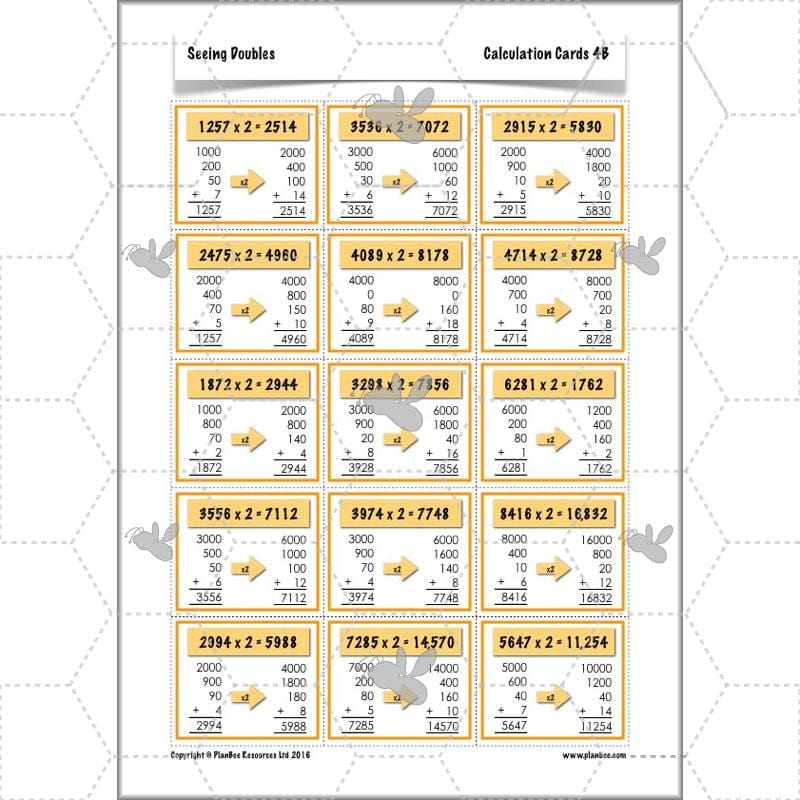 PlanBee Seeing Doubles - Doubling and Halving Year 4 Maths Lesson Planning