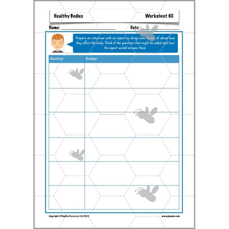 PlanBee Healthy Bodies Animals including Humans Year 6 Planning