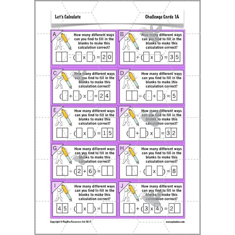 PlanBee Let's Calculate - Year 5 Problem-solving Plans and Resources PlanBee