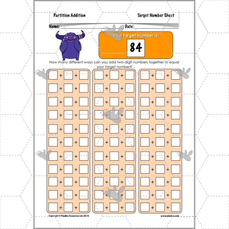 PlanBee Partition Addition: Year 3 Primary Maths Lessons and Resources