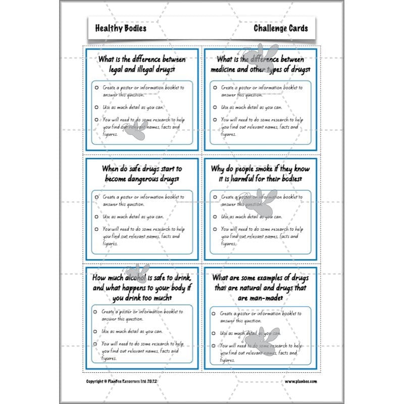 PlanBee Healthy Bodies Animals including Humans Year 6 Planning