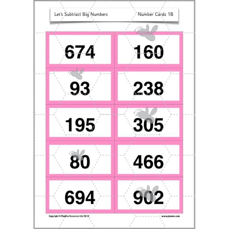 PlanBee Let’s Subtract Big Numbers | Year 2 Maths Plans & Resources | PlanBee