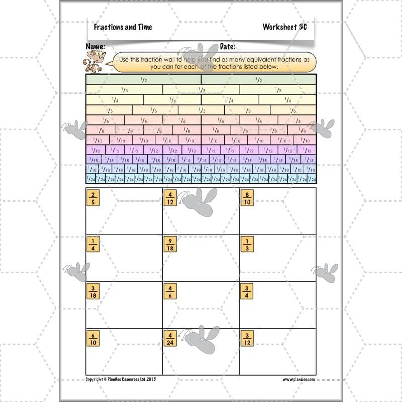 PlanBee Fractions and Time - Year 4 Primary Maths Resources