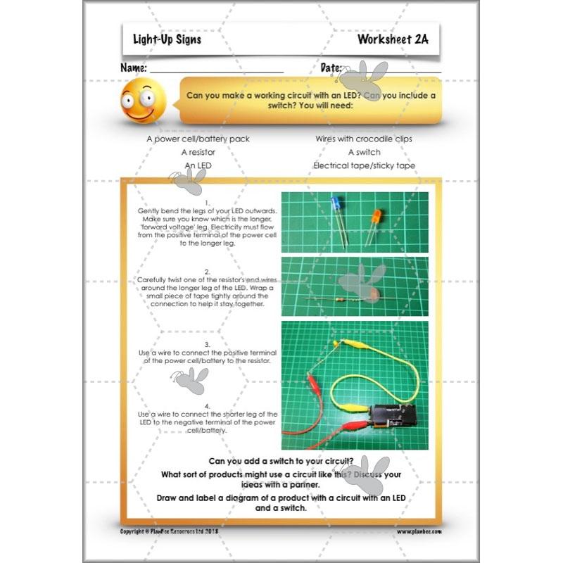PlanBee Light-Up Signs: Circuits and Structures - KS2 DT Lesson Plans