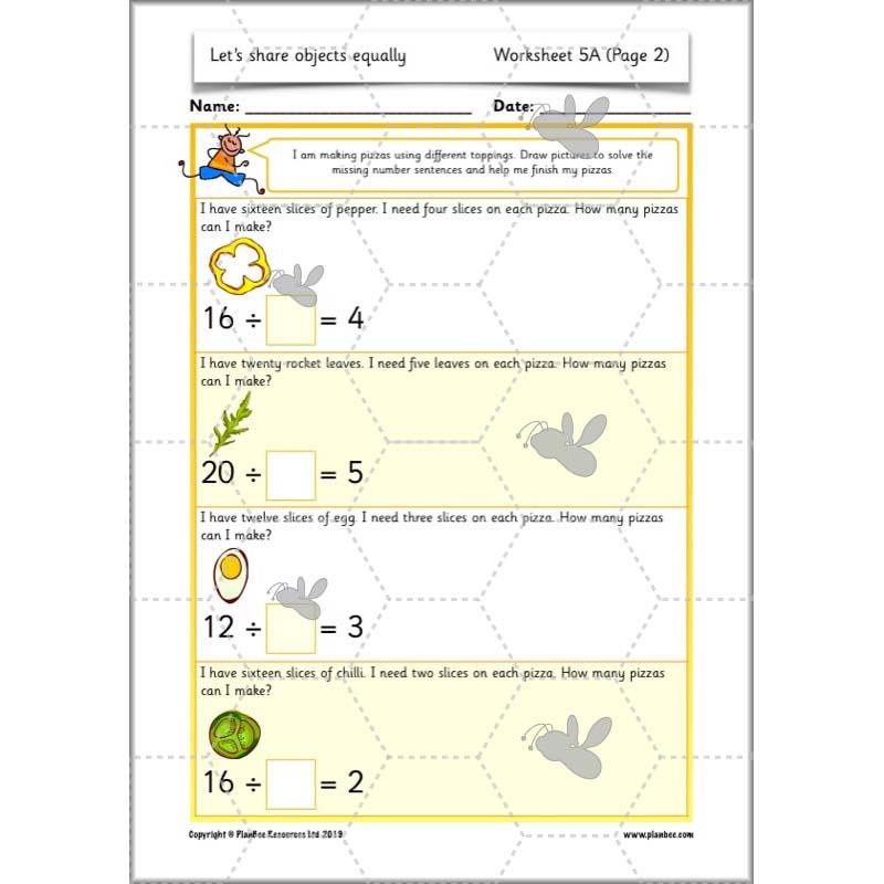 PlanBee Let's share objects equally: Year 1 multiplication and division