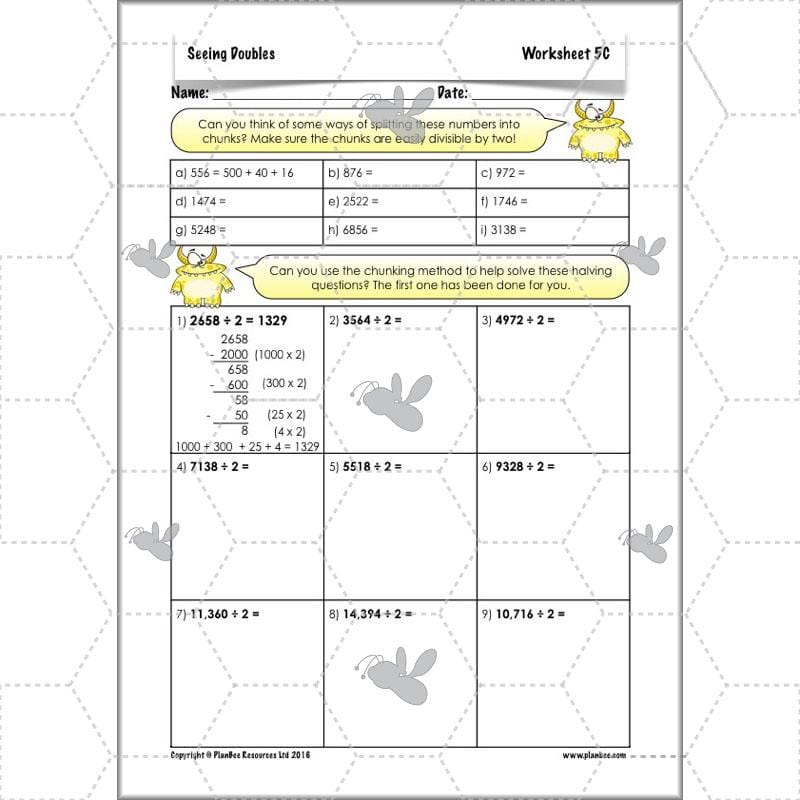 PlanBee Seeing Doubles - Doubling and Halving Year 4 Maths Lesson Planning