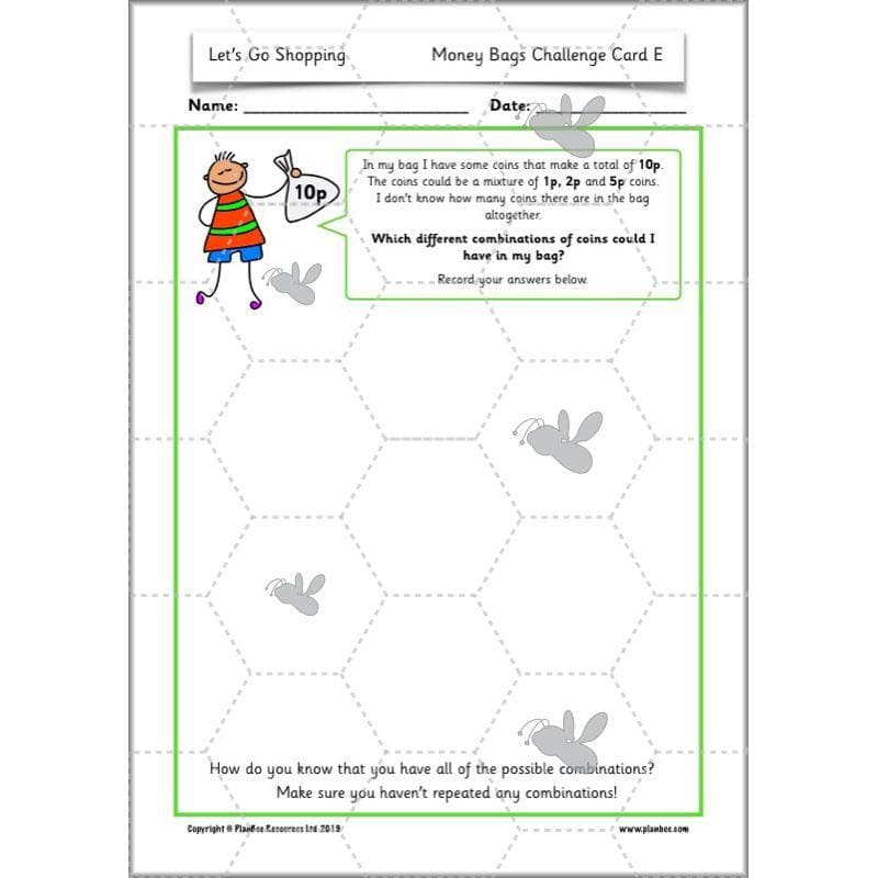 PlanBee Let's Go Shopping: Year 2 Money Maths Activities