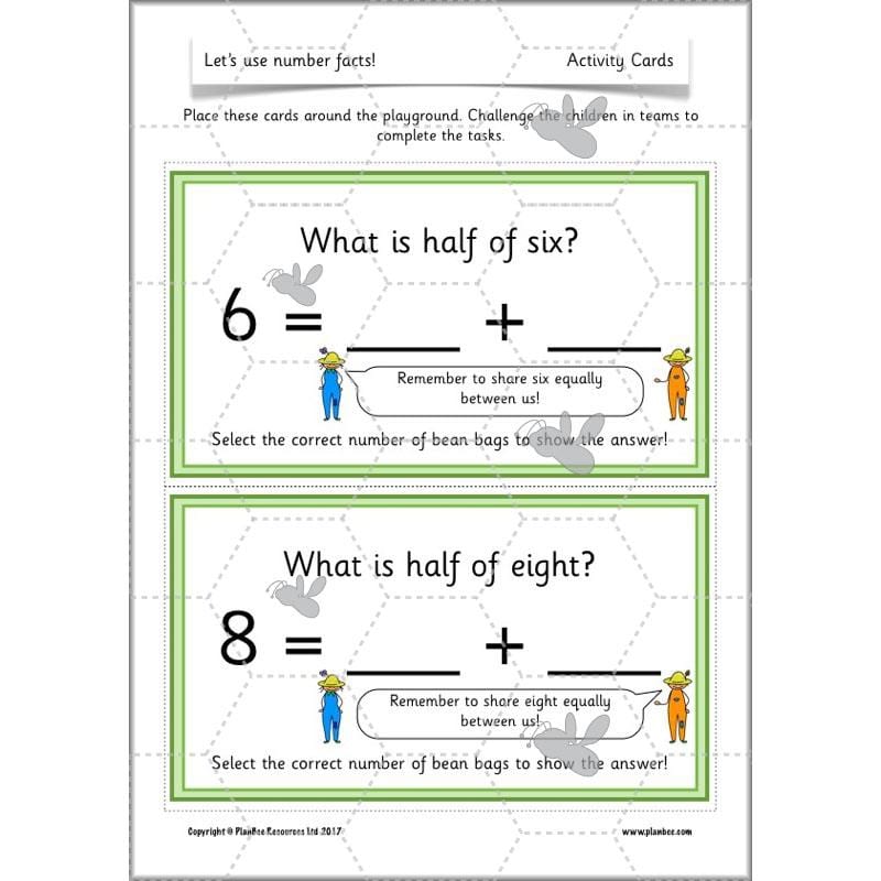PlanBee Let's use number facts - Year 1 Maths activity pack