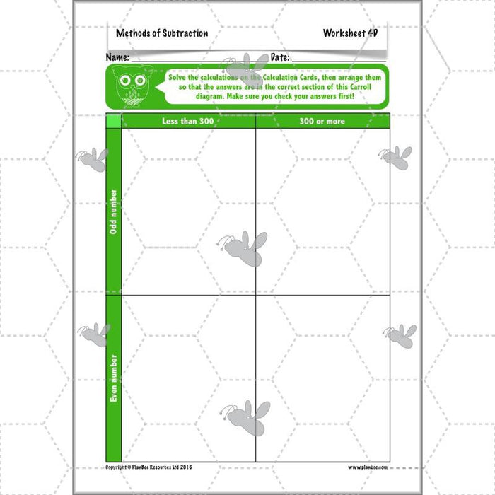 PlanBee Methods of Subtraction - Addition & Subtraction: Year 4 Primary Maths